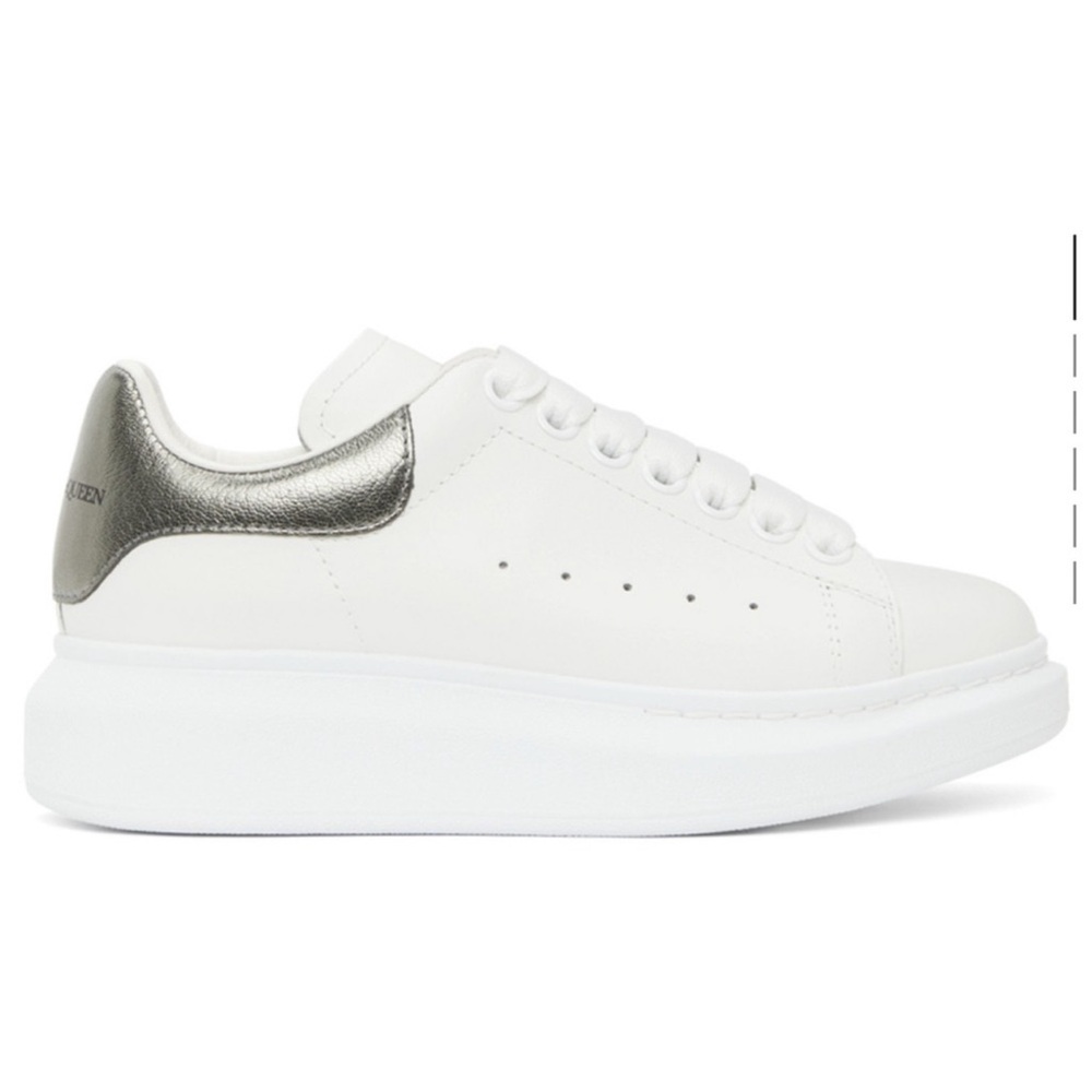 Alexander McQueen White and Silver Sneakers